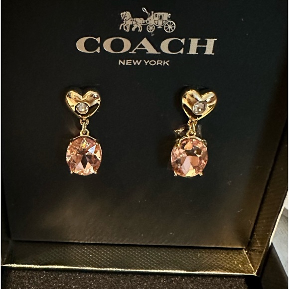 Coach Heart Stone Drop Earrings - Picture 4 of 7